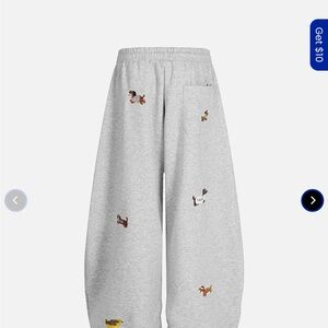 AELFRIC EDEN EMBROIDERY DOG BAGGY BARREL SWEATPANTS